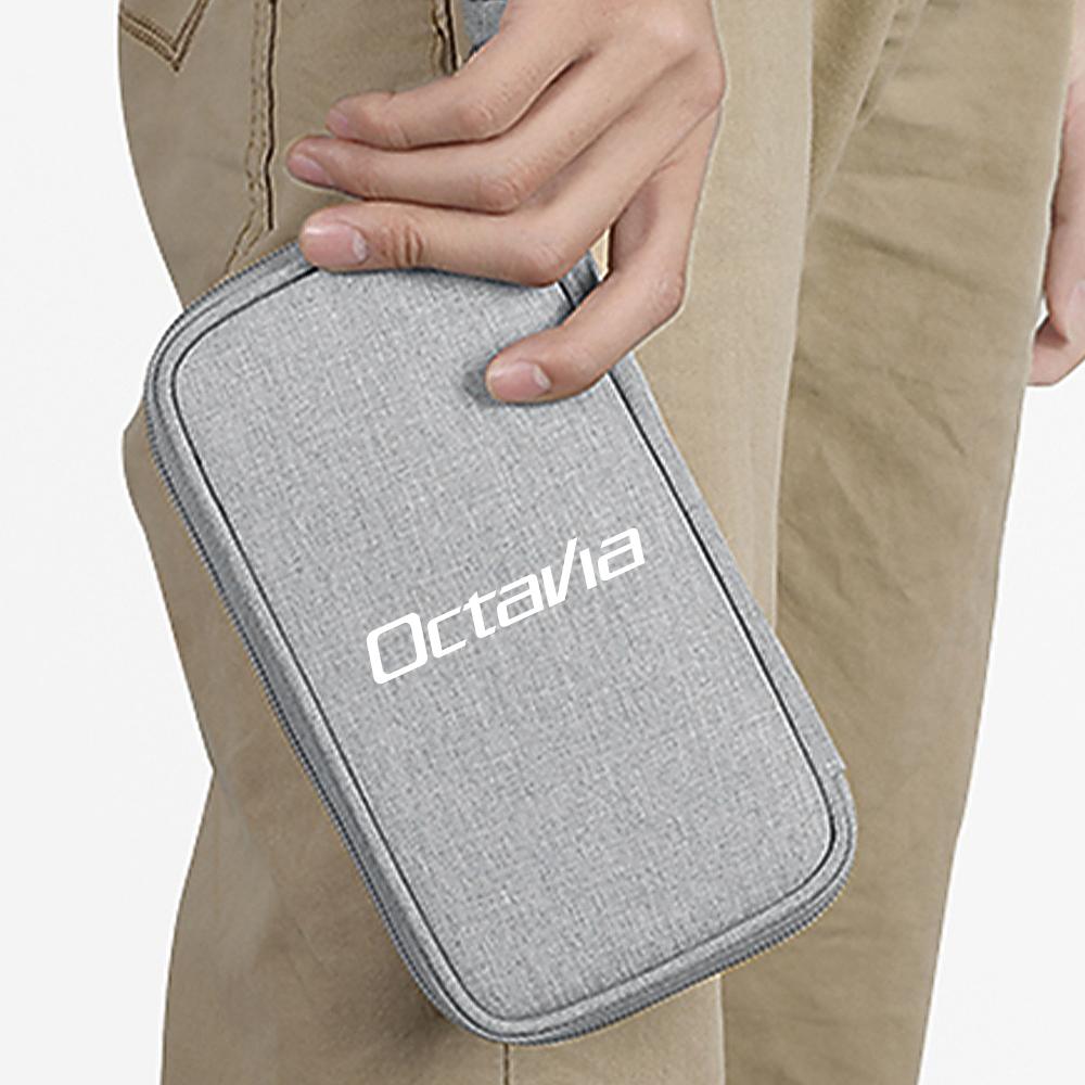 Car Travel Organizer Portable Key Case Earphone Storage Bags For Skoda S Octavia A5 3 VII VRS Vision Kodiaq Favorit Rapid Fabia WD8