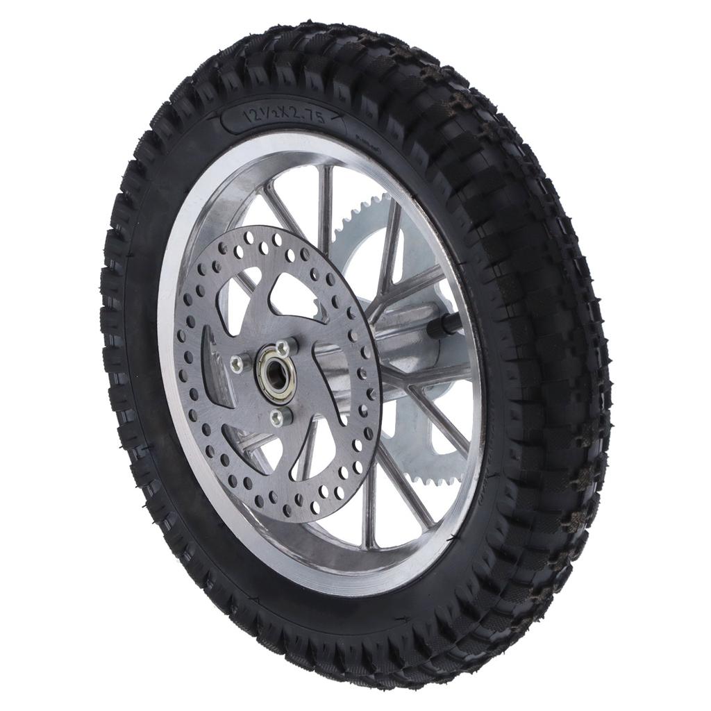 12.5x2.75in Mini Bicycle Rear Wheel AntiSkid Rubber Steel Alloy for 47cc 49cc 2 Stroke Dirt Bike