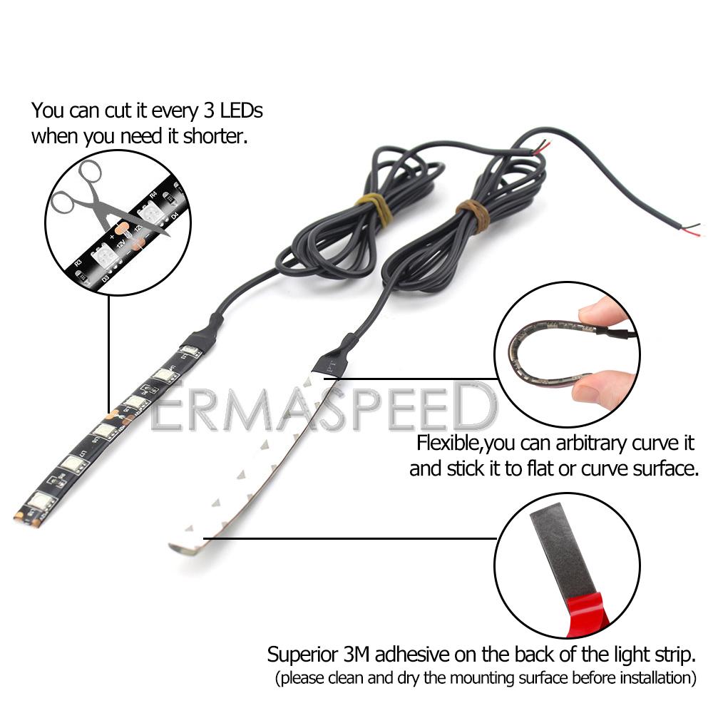 Pair Motorcycle Flexible Front Fork LED Turn Signal Light Strips Headlight Indicators Amber Universal for Motorbike