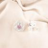 925 Stamped Silver Genuine Morganite Gemstone Flower Handmade Stud Earrings 0.5" EE-157-3