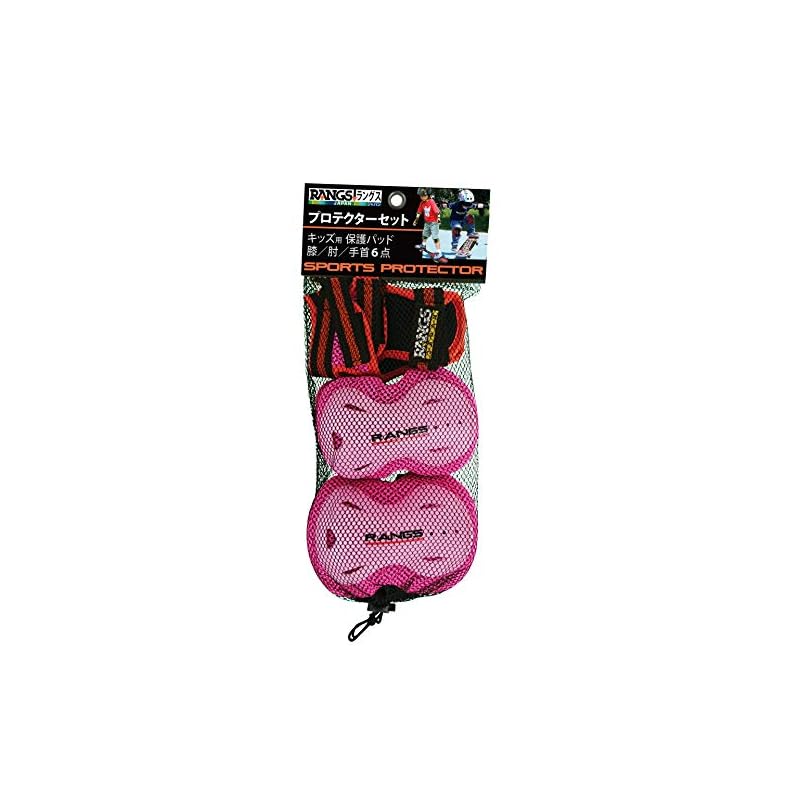 RANGS JAPAN RANGS Protector 6-Piece Set, Pink, for ages 6 and up (height 110cm and above) [Wrist Guards, Elbow Pads, Knee Pads]