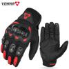 VEMAR Summer Men Black Full Finger Motorcycle Gloves Women Lady Red Motorbike Riding Gloves Touch Screen Motocross Guantes
