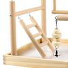 Parrot Playground,Wood Perch Gym Playpen Exercise Toy with Ladder,Parakeet Bird Play Stand,Bird