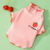 Cute Strawberry Bottoming Shirt Spring and Summer Thin Lace Breathable Puppy Solid Color Sweater Kitten