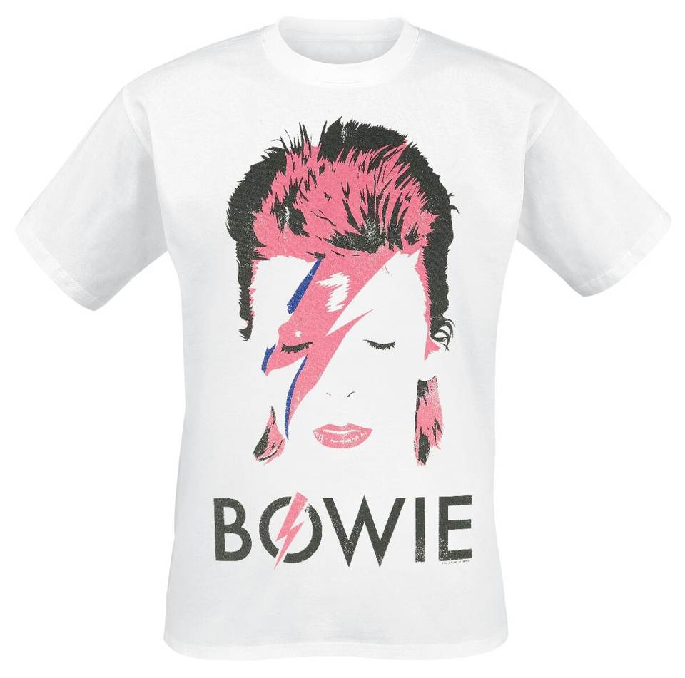 David Bowie Lightning Bolt Face Unisex Cotton T-shirt Vintage Print Iconic Rock Casual Tee