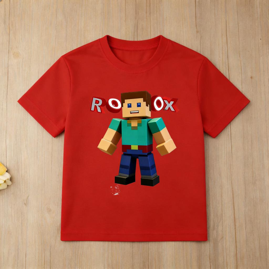 Roblox Cartoon Print Kids TShirt Boys Girls Comfortable Short Sleeve Top Fashion Game Fans Tee for Summer Daily  Kids Birthday
