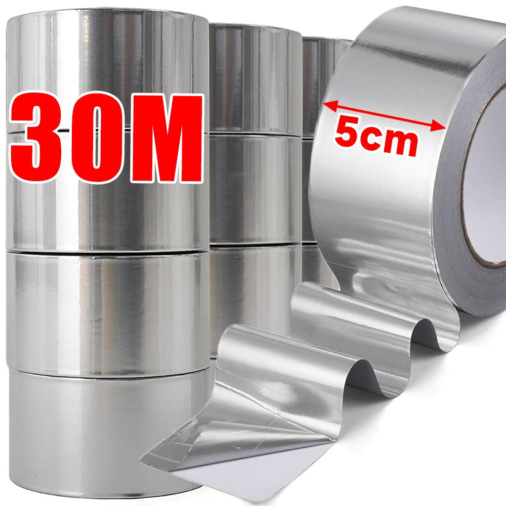 Aluminium Foil Tape Silver Heat Resistant Leakproof Adhesives Patching Repair Anti-Leakage Duct Tape Kitchen Waterproof Stickers