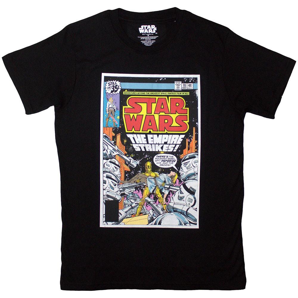 Star Wars The Empire Strikes Comic Cover T-Shirt Black New XXL