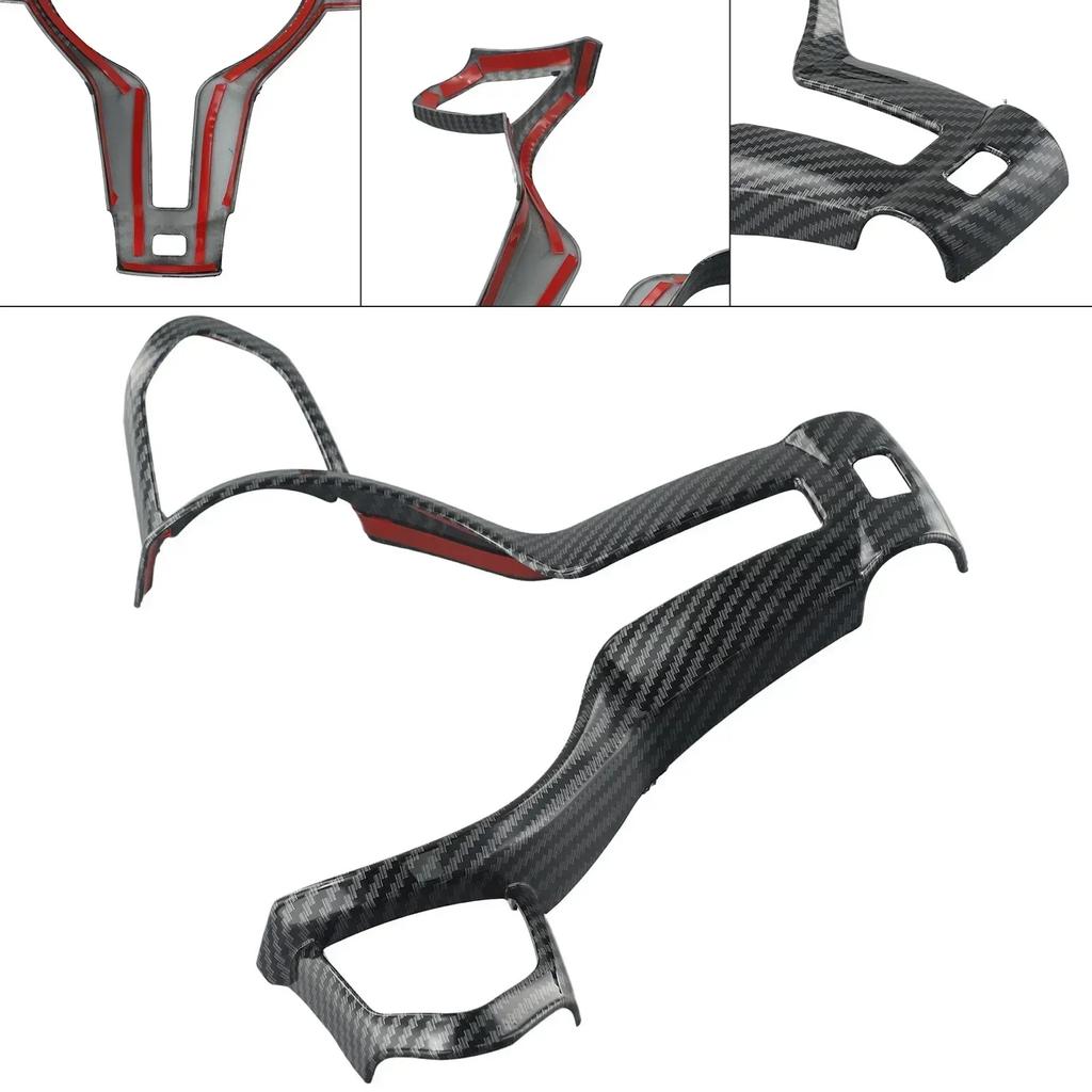 Front Steering Wheel Cover Trim For BMW F Chassis F22 F30 F32 F10 F12 F15 Auto Steering Wheel Decor Decal Carbon Fiber