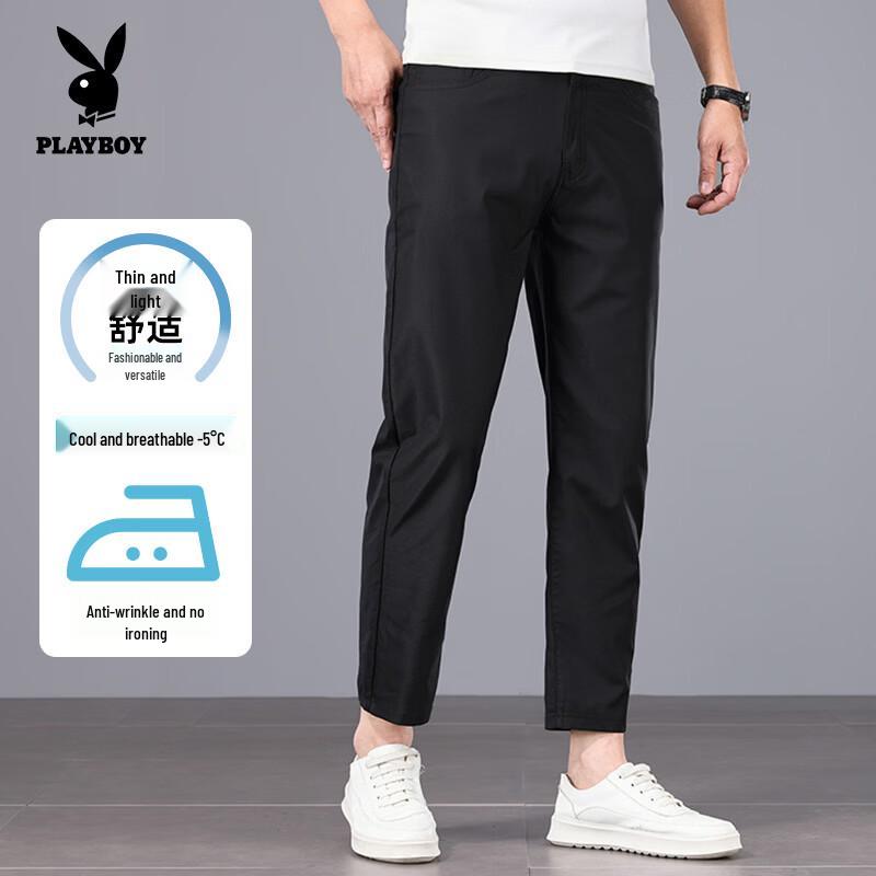 PLAYBOY Men s Premium Lightweight Stretch Straight-Leg Casual Pants 34