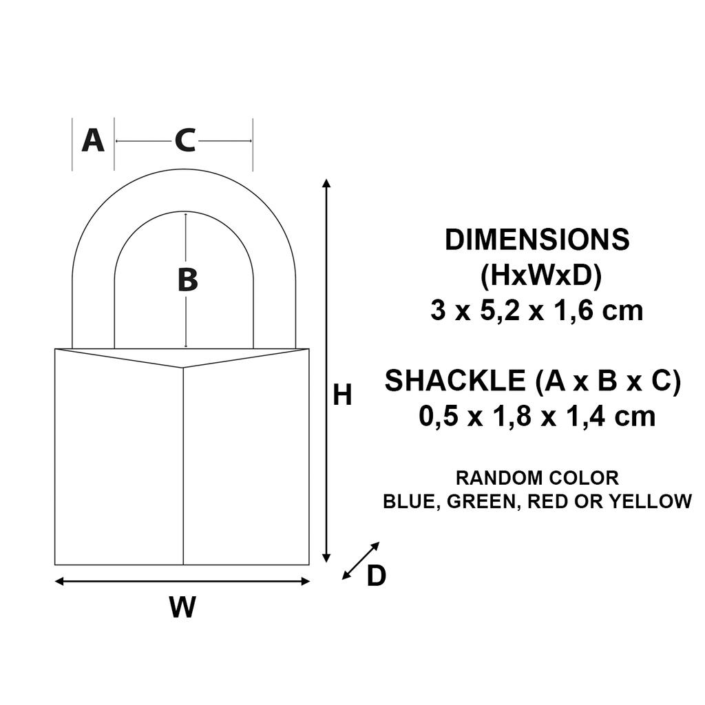 Master Lock Aluminium Padlock with Vinyl Cover, Key, 30x52x16 mm, Color