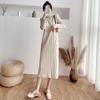 2025 Thickened Warm Knit Dress: Long Sleeve, Round Neck, Over the Knee, Mid-Length