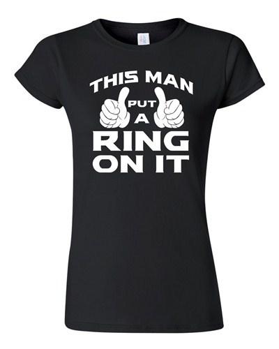 Junior This Man Put A Ring On It Wedding Bride Groom Fiance Funny DT T-Shirt Tee Unisex T-Shirt XXL