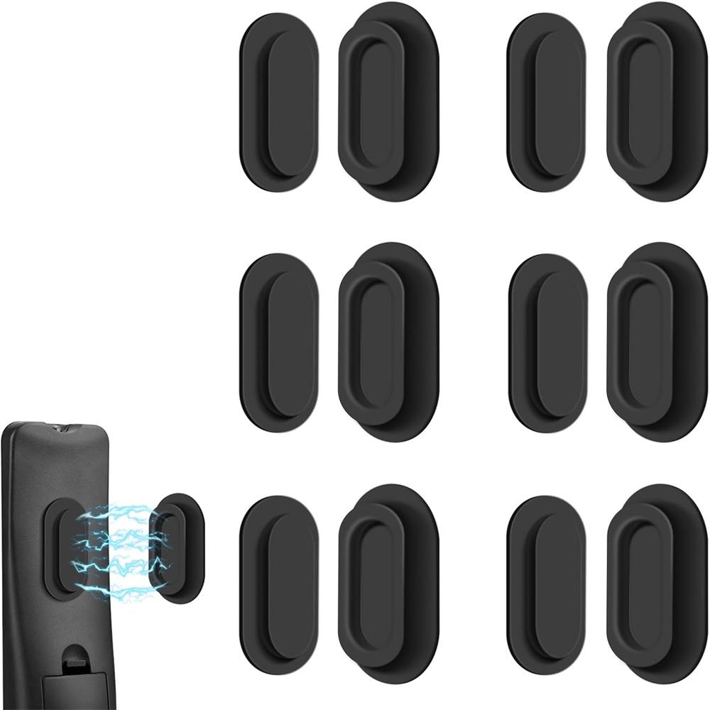 6 Pack Magnetic Remote Control Holder Wall Mount Soft Silicone Remote Control Caddy with Strong Adhesive Remote Holder чёрный