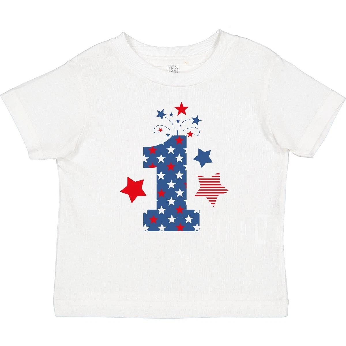 Inktastic Firecracker 1st Birthday Baby T-Shirt 4th Of July Patriotic Stars Day 140