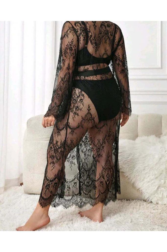 Women's Fashion New Dressing Gown Long Lace Dressing Gown