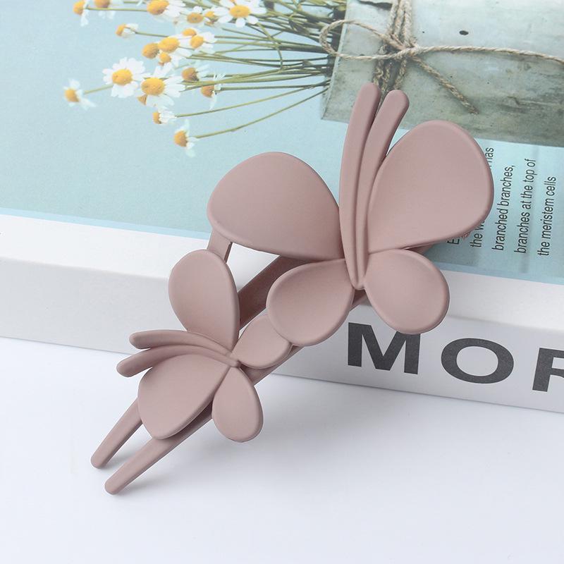 Frosted Double Butterfly Duckbill Hair Clip for Elegant Updo