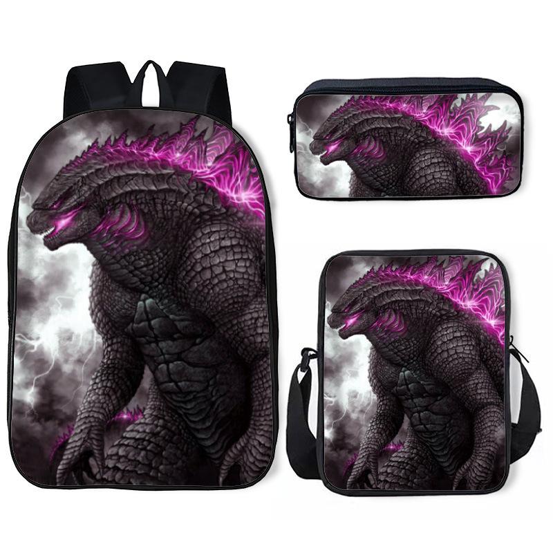 Godzilla vs. King Kong 2Godzillax Kongnoul Student Ghiozdan Geantă Etui Set din Trei Piese