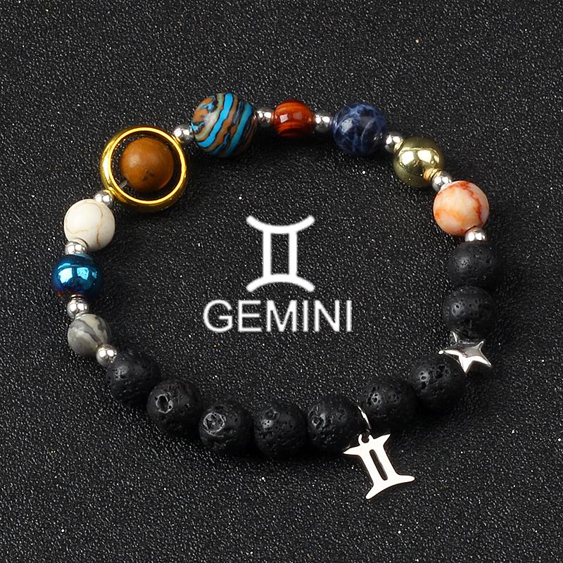Solar System Galaxy Planets Bracelets for Women Women Zodiac Virgo Cancer Leo Libra 12 Constellation Charm Bracelet Jewelry Gift