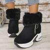 Damen Plateau Schneestiefel, Keilabsatz Plüschgefütterte Stiefeletten, Bequeme Winter Stiefeletten Großhandel