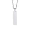 Vnox Free Custom Engrave ID Bar Necklace for Women, Simple Stainless Steel Metal Vertical Geometric Tag Pendant Gift Jewelry