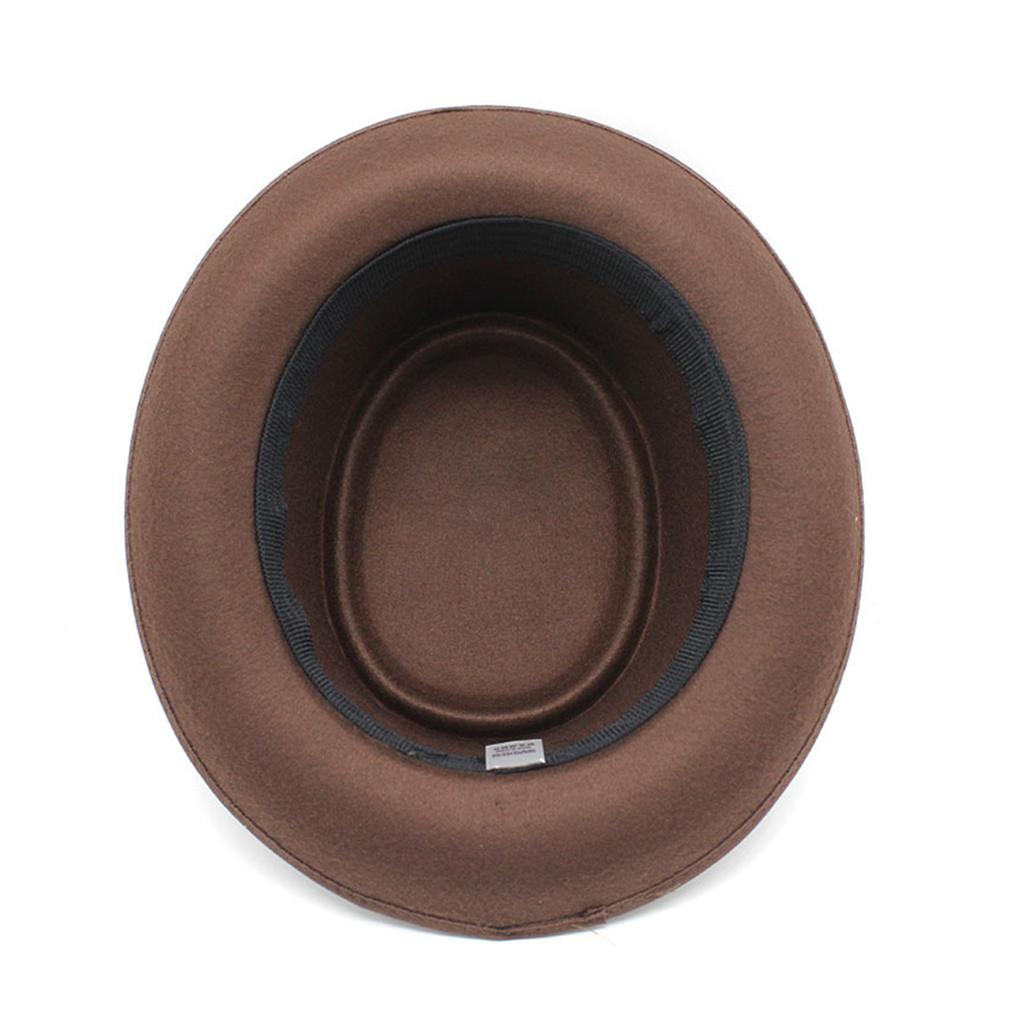 Fedora Hats for Womens Wide Brim Hat Feathers Decorative Belts Woolen Felt Womens Men Elegant Fedora Hat