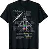 Men's F-15 Eagle Military Hunting Aircraft Pattern Printed Pure Cotton Casual Short-sleeved T-shirt Casual Pop Music Top - Me...
