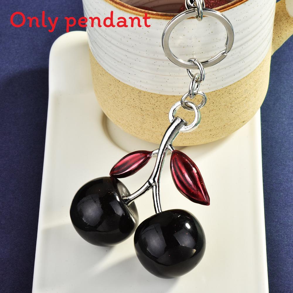 Cherry Keychain Bag Charm With Metallic Electroplating For Fashionable Car Accessories