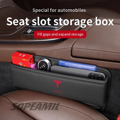 Car Leather Seat Storage Case Seat Multifunctional Water Cup Holder Storage Box Cybertruck Model 3 Model Y Model S Model X