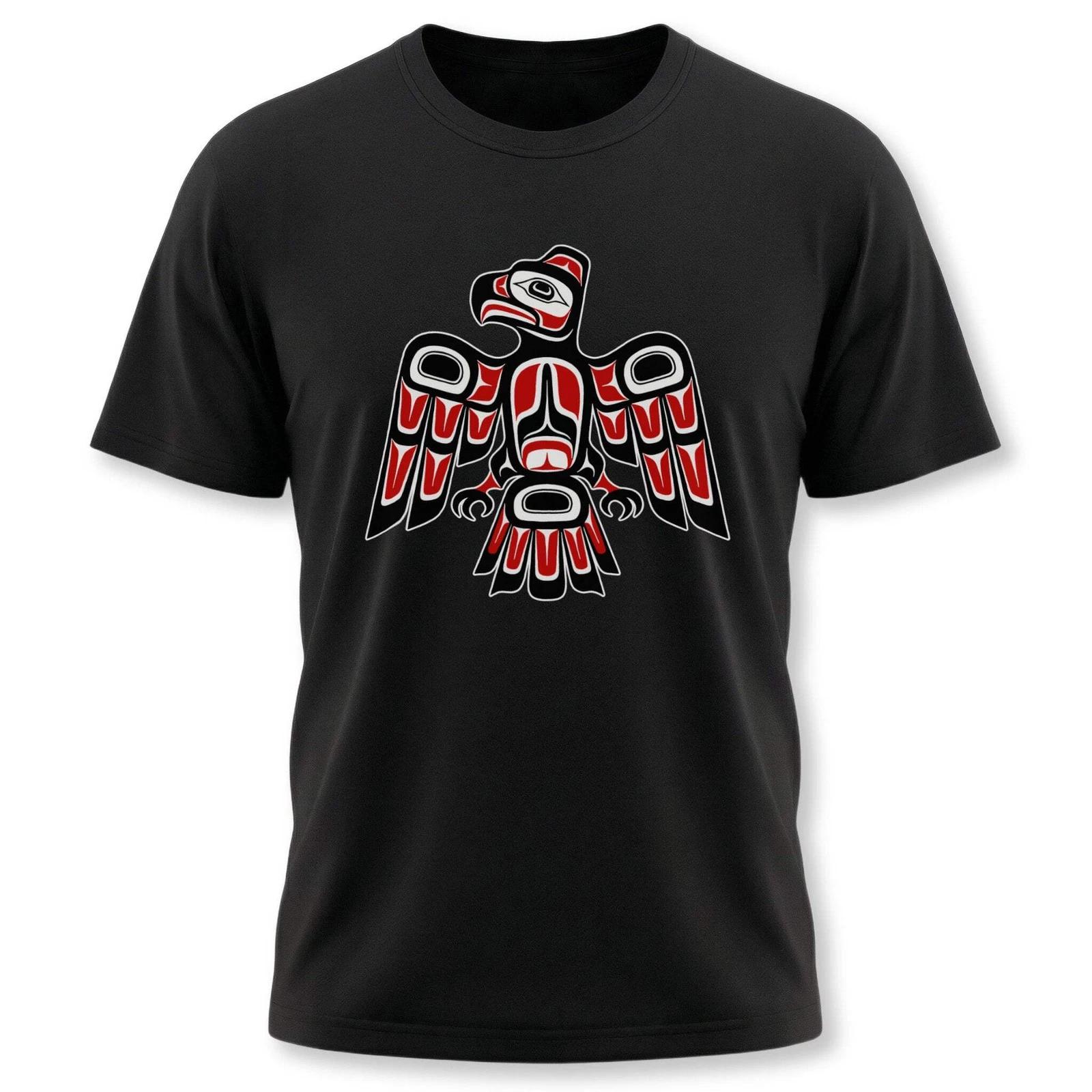 Indigenous Red & Black Eagle T-Shirt | Pacific Northwest Formline Art Tee XXXXL