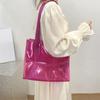Large Capacity Waterproof Shoulder Bag Candy Color PVC Tote Bag Casual Transparent Handbag  Sports