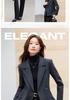 Women's 2025 Black Woolen Short Suit Jacket for Autumn/Winter - High-Grade, Thickened, Casual Fit