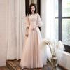 Long-sleeved Evening Dress Dress New Banquet Temperament Fairy Birthday Celebrity Art Test Annual Meeting Host Dress