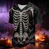 Men's V-Neck Halloween Printed T-Shirt for Casual Daily Wear