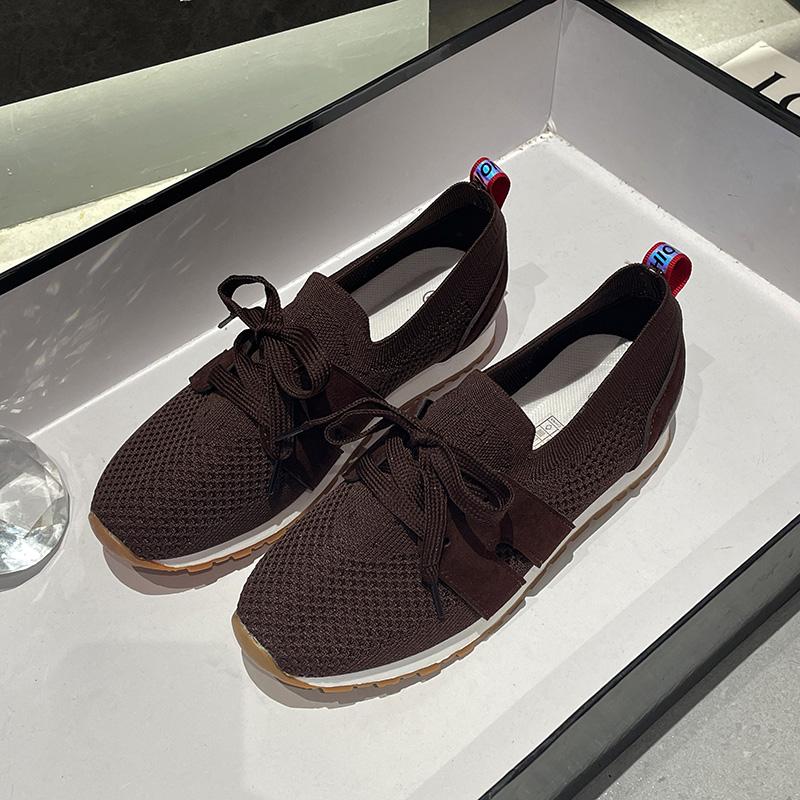 Women's Sneakers Breathable Casual Women Socks Shoes Lace Up Ladies Flats Female Spring Vulcanized Running Zapatillas De Mujer