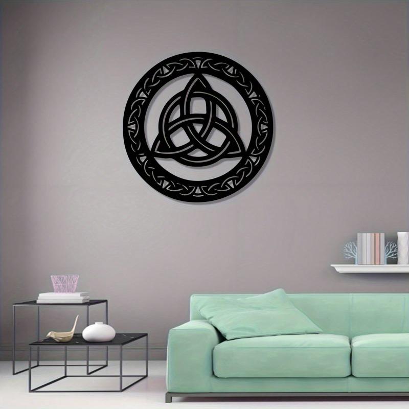 Celtic Knot Metal Wall Art Triangle Design Black Iron Decor St Patricks Day Irish Gift