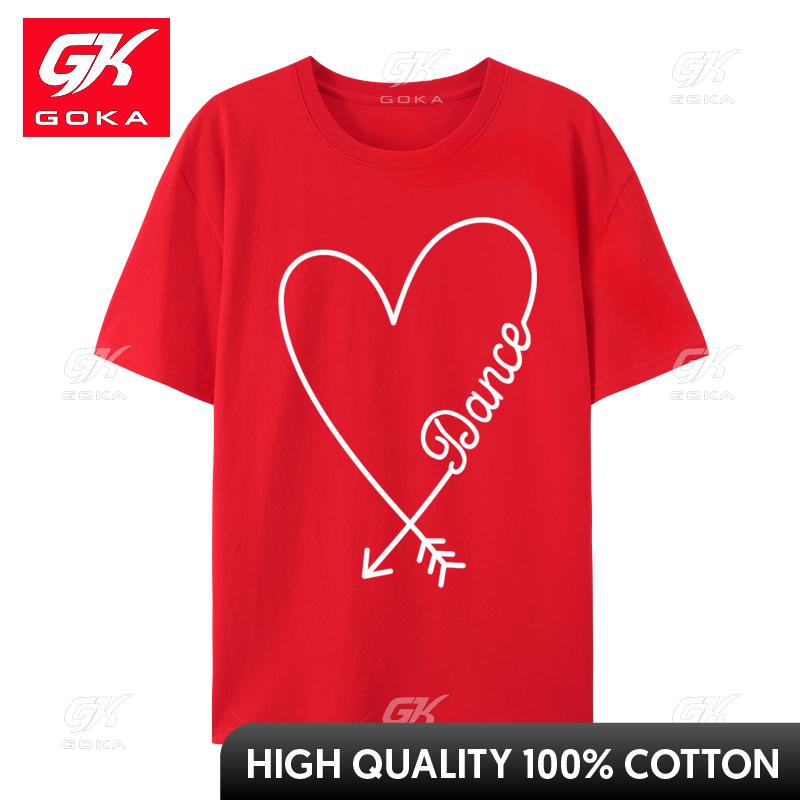 

Dance Cute Heart Love Printed Unisex Tshirt Normal Cute Cotton Fabric Tees Street TShirt for Unisex Drop Shipping S