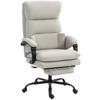 Office Chair, Height-adjustable, Lumbar Support, Armrests, Footrest, Faux Leather, Light Grey