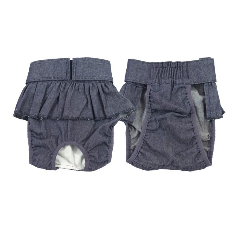 Dog Female Menstrual Panties Cotton Denim Style Small Medium Breeds Like Teddy Corgi M L XL 2XL 3XL