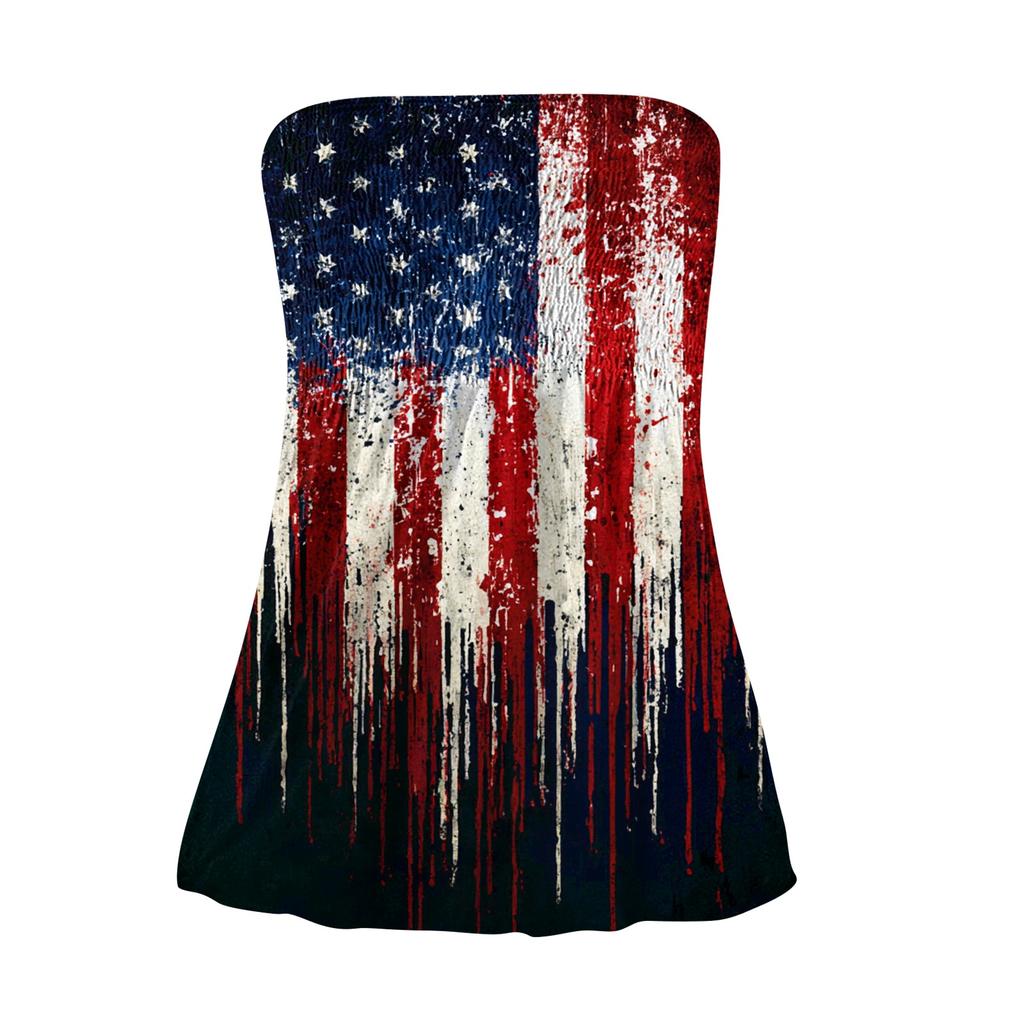 Summer Tube Tops For Women,Cute Sexy Off Shoulder Print Sleeveless T-Shirt