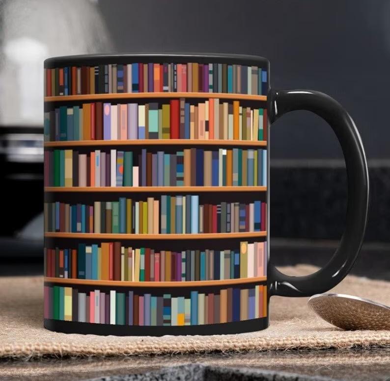 

Книголюбы Книжная полка Керамическая кружка для кофе с отметкой для чтения Библиотечная книжная полка 301-400ml