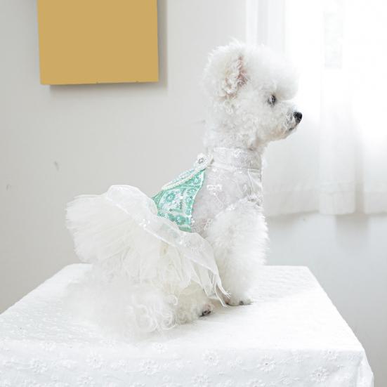 Pies Blingbling Princess Dress Puppy Lace Cake Camisole Spódnica Słodki Pet Dress-up Costume Tutu Dress na Halloween Boże Narodzenie Urodziny Imprezy