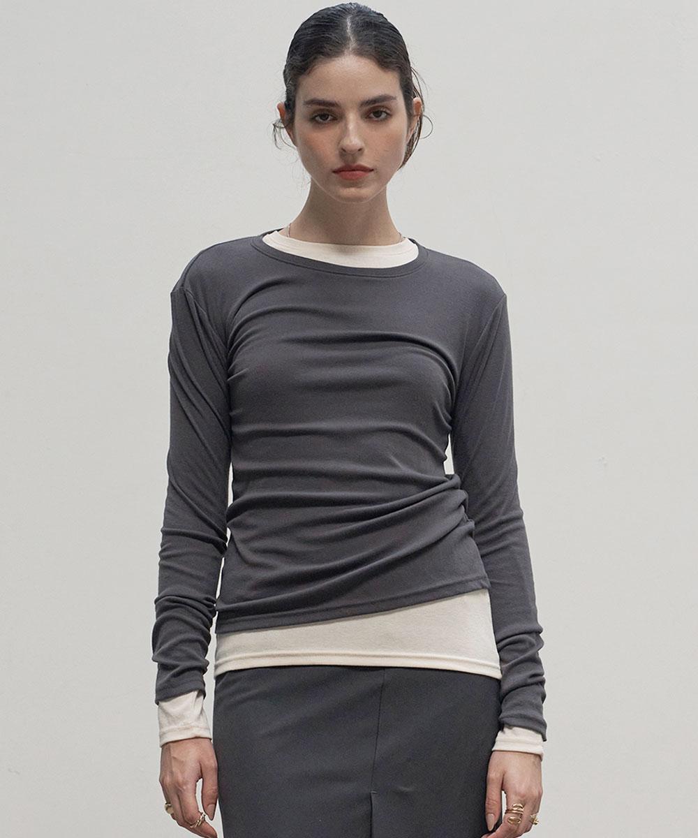 320 Showroom Essential Long Sleeve T-Shirt Charcoal Free