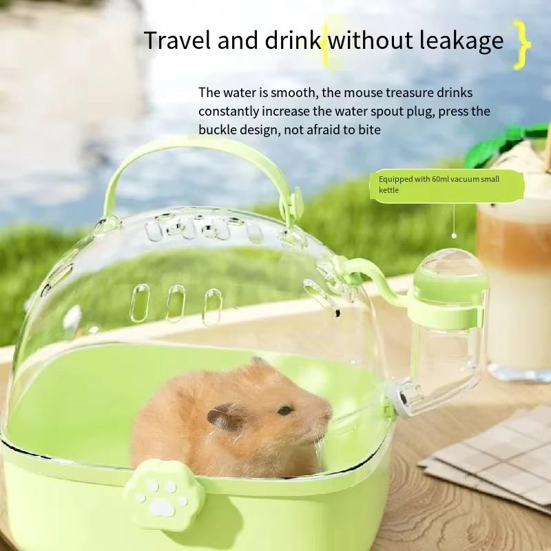 Portable Transparent Hamster Cage And Portable Large Space Golden Bear Supplies For Outdoor Activities Big Flower Branch Rat