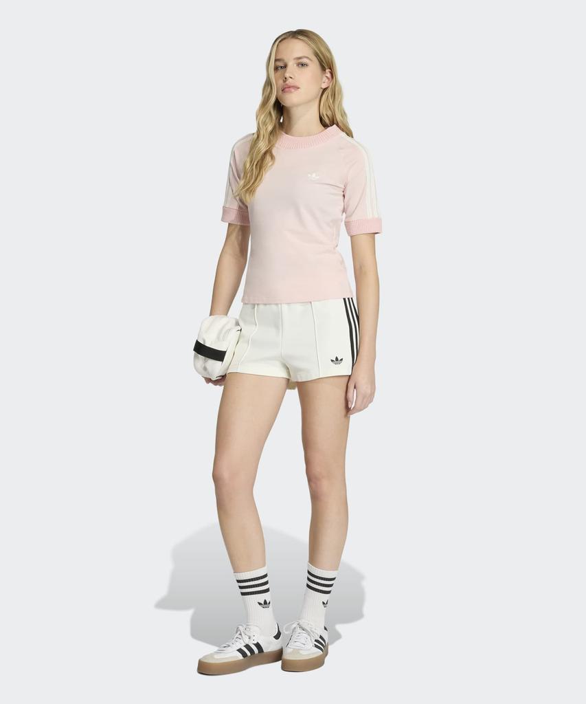 adidas Cali Knit Crochet Detail T-Shirt - Sandy Pink / Kd4317