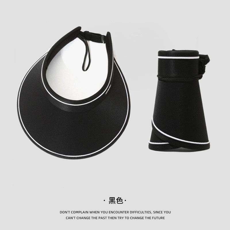 Summer Empty Top Sun Hat Outdoor Sun Protection Breathable Sun Hat Big Head Circumference Brim Fashionable Foreign Style Face Hat Children