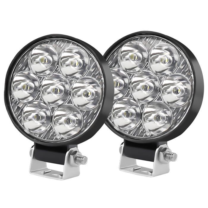 2.5 Pouces 24W Rond Phare De Travail Led 12v 24v, 2PCS Mini Phare De Travail Led IP68 6500K