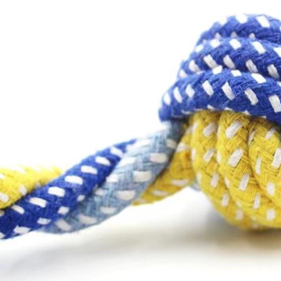 Cotton Rope Dumbbell Dog Toy Bite Resistant Knotted Rope Puppies Chew Toy Boredom Stress Relief Pet Teething Cleaning Interactive Toy