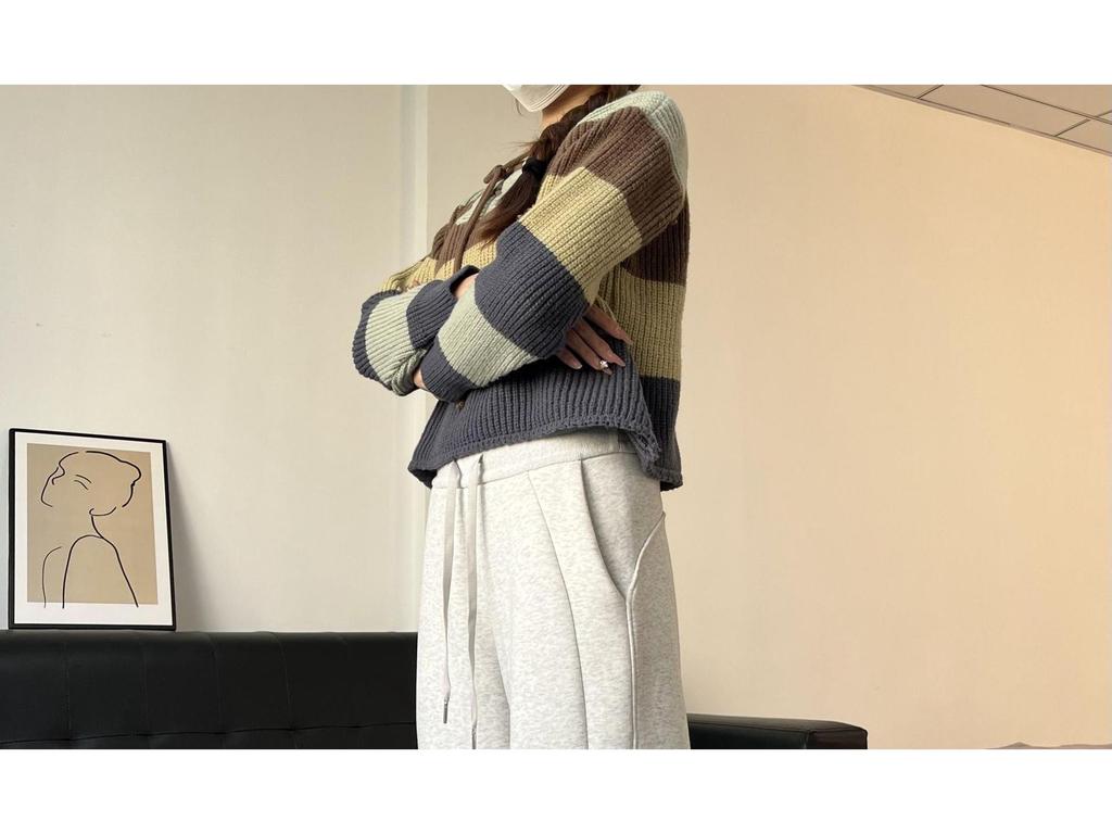 American Style Women's High-Waist Grey Joggers - Slimming, Versatile, Micro Flare Sweatpants for Spring and Autumn