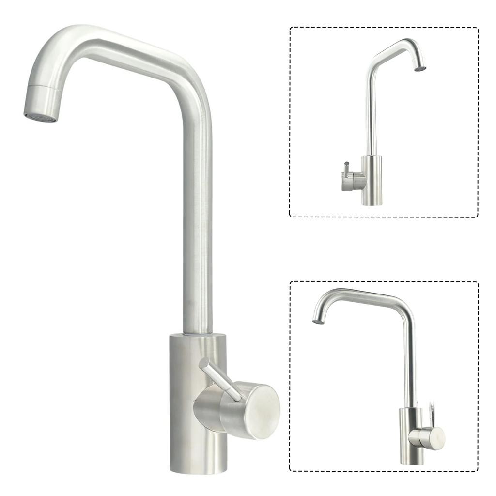 1 Pack Kitchen Sink Faucet Stainless Steel Hot And Cold Mixer Faucet Single Handle Kitchen Anti-corrosion